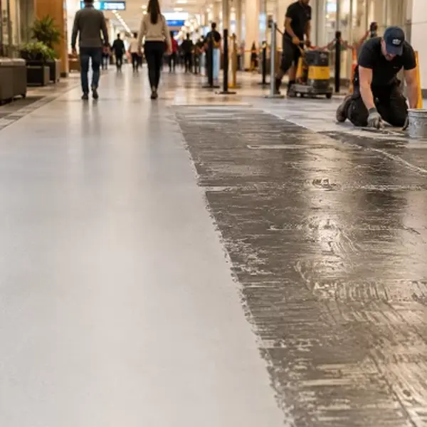 Resin flooring renovation reducing demolition work and project downtime