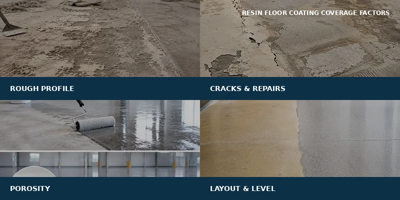 Substrate porosity cracks flatness and layout factors affecting resin floor coating coverage
