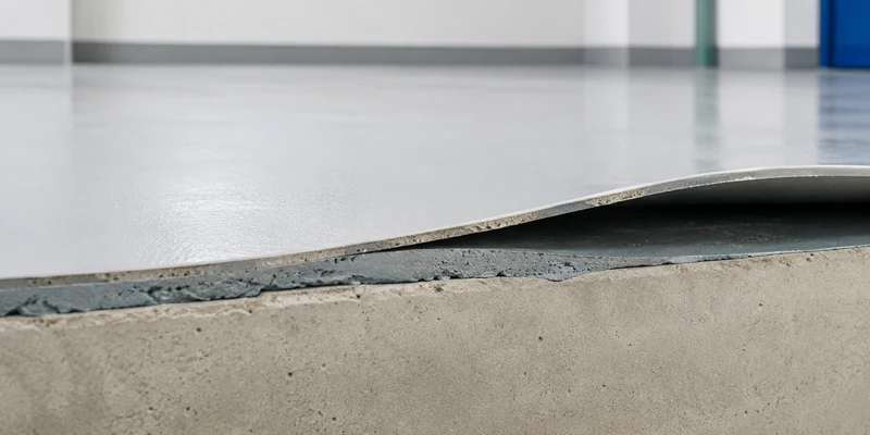Resin floor peeling and epoxy floor delamination from a concrete substrate