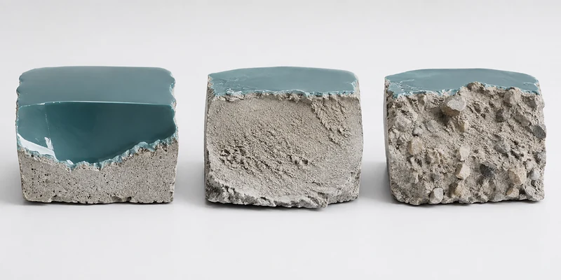 Floor coating adhesion failure diagnosis using different break surfaces Floor coating adhesion failure diagnosis using different break surfaces