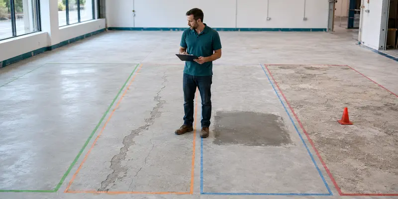 Final substrate decision before applying DIMERY polymer terrazzo floor coating