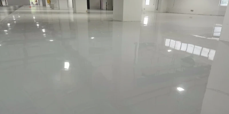 DIMERY epoxy mortar flooring with a polyurethane wear layer at a Shenzhen project.